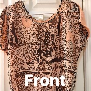 Sheer blouse with tie